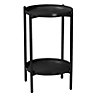 URBNLIVING Height 50cm 2-Tier Round Metal Side End Table Black Colour Living Room With Shelf Bedside Nightstand