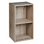 URBNLIVING Height 53.6cm 2 Shelf Wooden Bookcase Shelving Colour Antique Oak Display Storage Shelf Unit Shelves