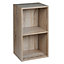 URBNLIVING Height 53.6Cm 2 Tier Wooden Bookcase Shelving Colour Antique Oak Display Storage Shelf Unit Wood