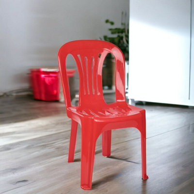 URBNLIVING Height 54cm Set of 2 Colour Red Kids Plastic Chair Activity Furniture Toddler Child Party Toy Play Set DIY at B Q