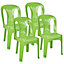URBNLIVING Height 54cm Set of 4 Colour Green Kids Plastic Chair Activity Furniture Toddler Child Party Toy Play Set