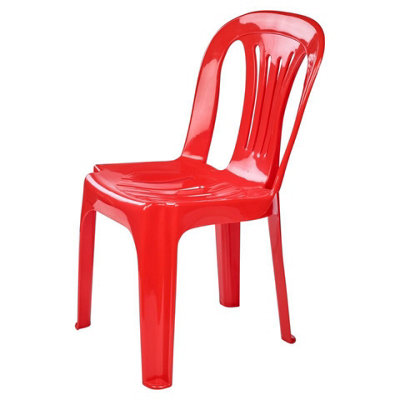 URBNLIVING Height 54cm Set of 4 Kids Colour Red Plastic Chair Activity Furniture Toddler Child Party