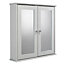 URBNLIVING Height 58cm FlexiFix Ashby Grey Wooden Double Door Mirror Bathroom Storage Cabinet