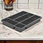URBNLIVING Height 5cm Cutlery Grey Holder Tray 5 Compartment Kitchen Plastic Flatware Utensils Organiser
