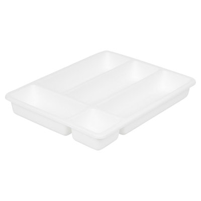 URBNLIVING Height 5cm Cutlery White Holder Tray 5 Compartment Kitchen ...