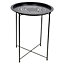 URBNLIVING Height 60Cm Folding Metal Round Bistro Coffee Table Colour Black Patio Indoor Outdoor Furniture Summer