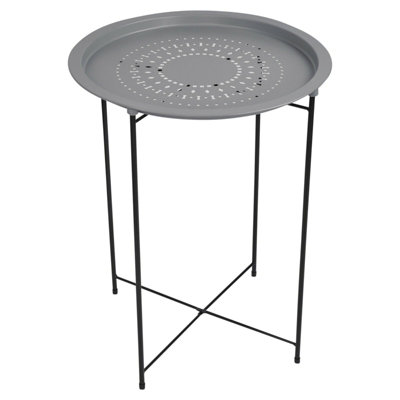 Folding metal side 2024 table outdoor