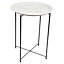 URBNLIVING Height 60Cm Folding Metal Round Bistro Coffee Table Colour White Patio Indoor Outdoor Furniture Summer