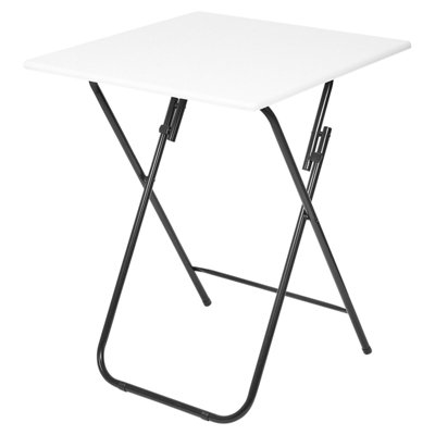 White metal deals patio side table