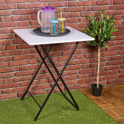 White metal online patio side table