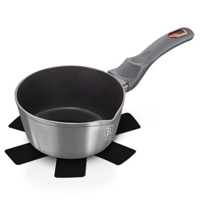 URBNLIVING Height 7.5cm Berlinger Haus 16cm Moonlight Non Stick Saucepan Cookware Induction Hob Cooking Pots Pan