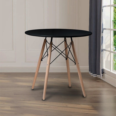 Round black online office table