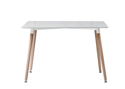 URBNLIVING Height 75cm 4 6 Seat TROMSO Rectangle Scandi Colour White Style Kitchen Table Wooden Legs Dining Room