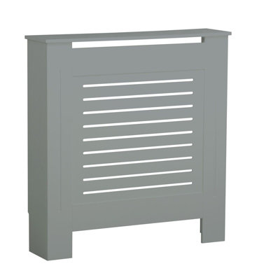 URBNLIVING Height 78cm Small Grey Modern Wooden Radiator Cover MDF Grill Shelf Cabinet Furniture