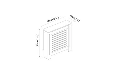 URBNLIVING Height 78cm Small Grey Modern Wooden Radiator Cover MDF Grill Shelf Cabinet Furniture