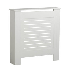 URBNLIVING Height 78cm Small White Modern Wooden Radiator Cover MDF Grill Shelf Cabinet Furniture