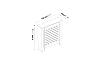 URBNLIVING Height 78cm Small White Modern Wooden Radiator Cover MDF Grill Shelf Cabinet Furniture
