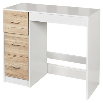 URBNLIVING Height 79.5cm 3 Drawer Wooden Bedroom Dressing Computer Work ...