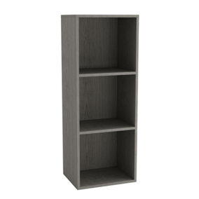 URBNLIVING Height 79.5cm 3 Shelf Wooden Bookcase Shelving Colour Cedar Grey Display Storage Shelf Unit Shelves