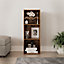 URBNLIVING Height 79.5cm 3 Shelf Wooden Bookcase Shelving Colour Rustic Brown Display Storage Shelf Unit Shelves