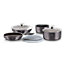 URBNLIVING Height 8.4cm Berlinger Haus 9Pc Black Carbon Pro Saving Cookware Set Pots Pans Induction Lids Handle