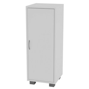 URBNLIVING Height 80cm 1Door Wooden Side Corner White Colour Cabinet Living Room Hallway Storage Furniture Unit