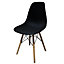 URBNLIVING Height 82cm Set 4 Scandi Style Kitchen Office Modern Colour Black Wooden Chairs Dining Room Furniture