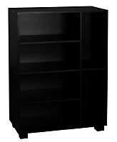 URBNLIVING Height 84cm 6 Section Black Small Wooden Bookcase