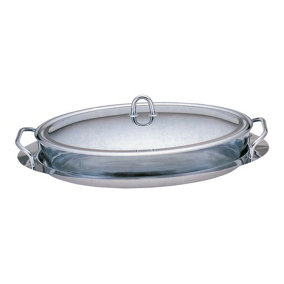 URBNLIVING Height 8cm Berlinger Haus 3L Oval Food Container And Serving Tray Stainless Steel Dinner