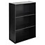 URBNLIVING Height 92.5cm Wide 3 Tier Book Shelf Deep Bookcase Storage Cabinet Display Colour Black Dining Living Room