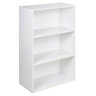 URBNLIVING Height 92.5cm Wide 3 Tier Book Shelf Deep Bookcase Storage Cabinet Display Colour White Dining Living Room