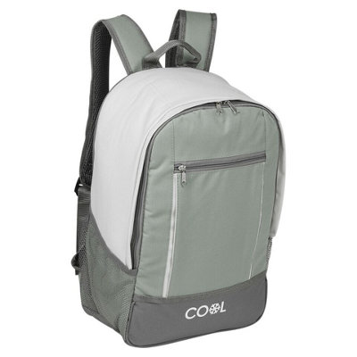 URBNLIVING Large 45cm Height 20 Litre Thermal Insulated Cooler Backpack Rucksack Lunch Camping Bag Green White Grey DIY at B Q