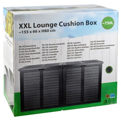 URBNLIVING Large 750L Garden Storage Outdoor Box Plastic Utility Chest Unit Box Waterproof - 4