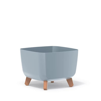 URBNLIVING Light Grey 30cm Square Gracia Planter Flower Pot With Legs Decorative Box Indoor Outdoor Garden