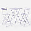 URBNLIVING Lilac Colour 2 Folding Metal Chairs & Table Bistro Bar Patio Breakfast Furniture Set