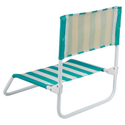 URBNLIVING Low Folding Beach Deck Chair Stripe Design Camping Outdoor ...