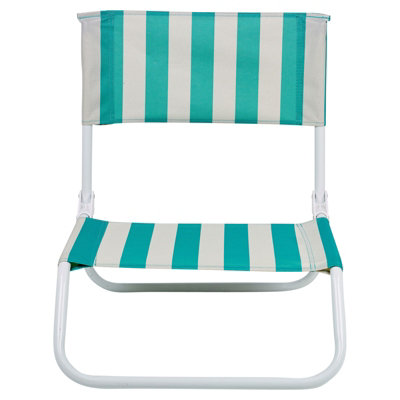 URBNLIVING Low Folding Beach Deck Chair Stripe Design Camping Outdoor ...