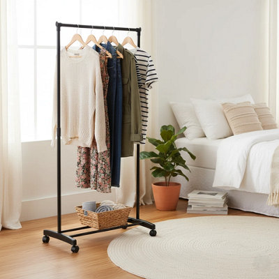 URBNLIVING Modern Freestanding Steel Garment Rack with Bottom Rail ...