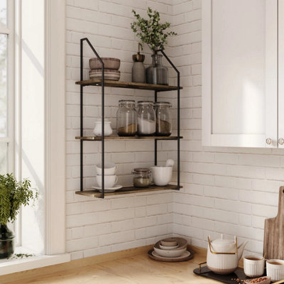 URBNLIVING Modern Geometric Wall Mounted Shelf Style Steel Frame Rack ...