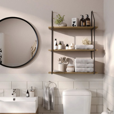 URBNLIVING Modern Geometric Wall Mounted Shelf Style Steel Frame Rack ...