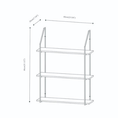 URBNLIVING Modern Geometric Wall Mounted Shelf Style Steel Frame Rack ...