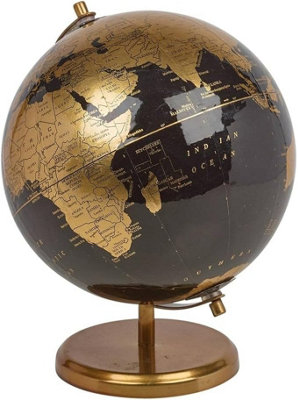 URBNLIVING Premium Rotating World Globe Atlas with Gold Base Stylish ...