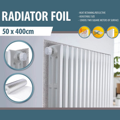 URBNLIVING Radiator Heat Reflective Aluminium Foil Heat Energy Saving ...