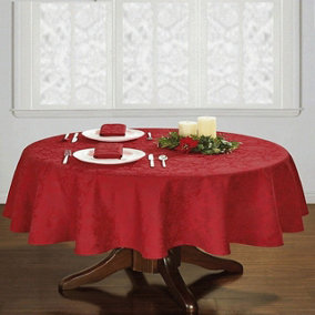 URBNLIVING Red 180x130cm Size Floral Tablecloth Rectangle Tableware Dining
