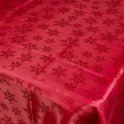 URBNLIVING Red 180x130cm Size Floral Tablecloth Rectangle Tableware Dining