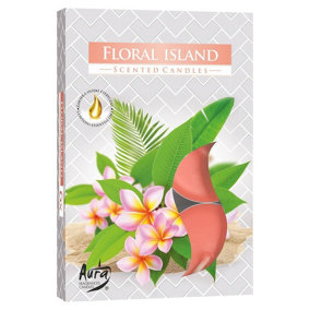 URBNLIVING Set of 18 Floral Island Scented Tea light Candles