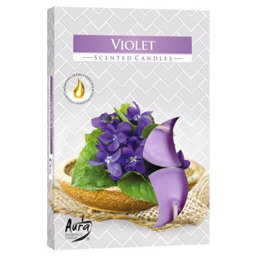 URBNLIVING Set of 18 Violet Scented Tea light Candles