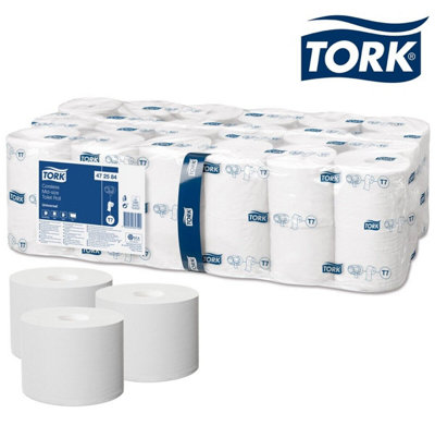 URBNLIVING Set of 36 White 149.5M Coreless Mid-Size Universal Toilet Paper Rolls Quality Bulk Pack
