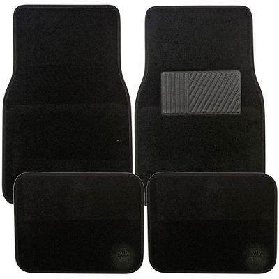 URBNLIVING Set of 4 Universal Car Luxury Durable Mats Tailored Front & Rear in Black Colour