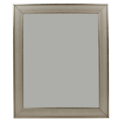 URBNLIVING Silver Wall Mounted Large Wooden Framed Mirror Living Room Bedroom  Home Decor, 60x50cm